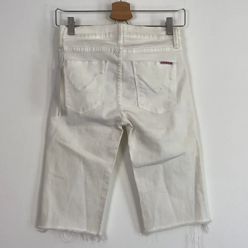 NWT Hudson Amelia Knee Cut Off Shorts in Optical White
